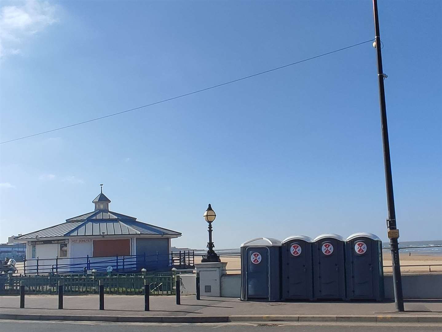 Thanet District Council says the temporary toilets installed in Margate will remain until late September. Picture: Thanet District Council