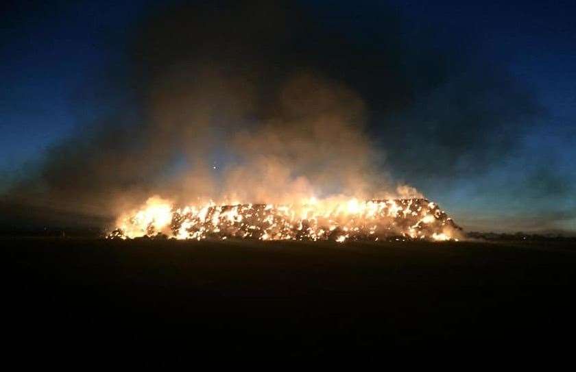 A hay stack in Minster Road caught alight. Picture: Amanda Jayne Priddle