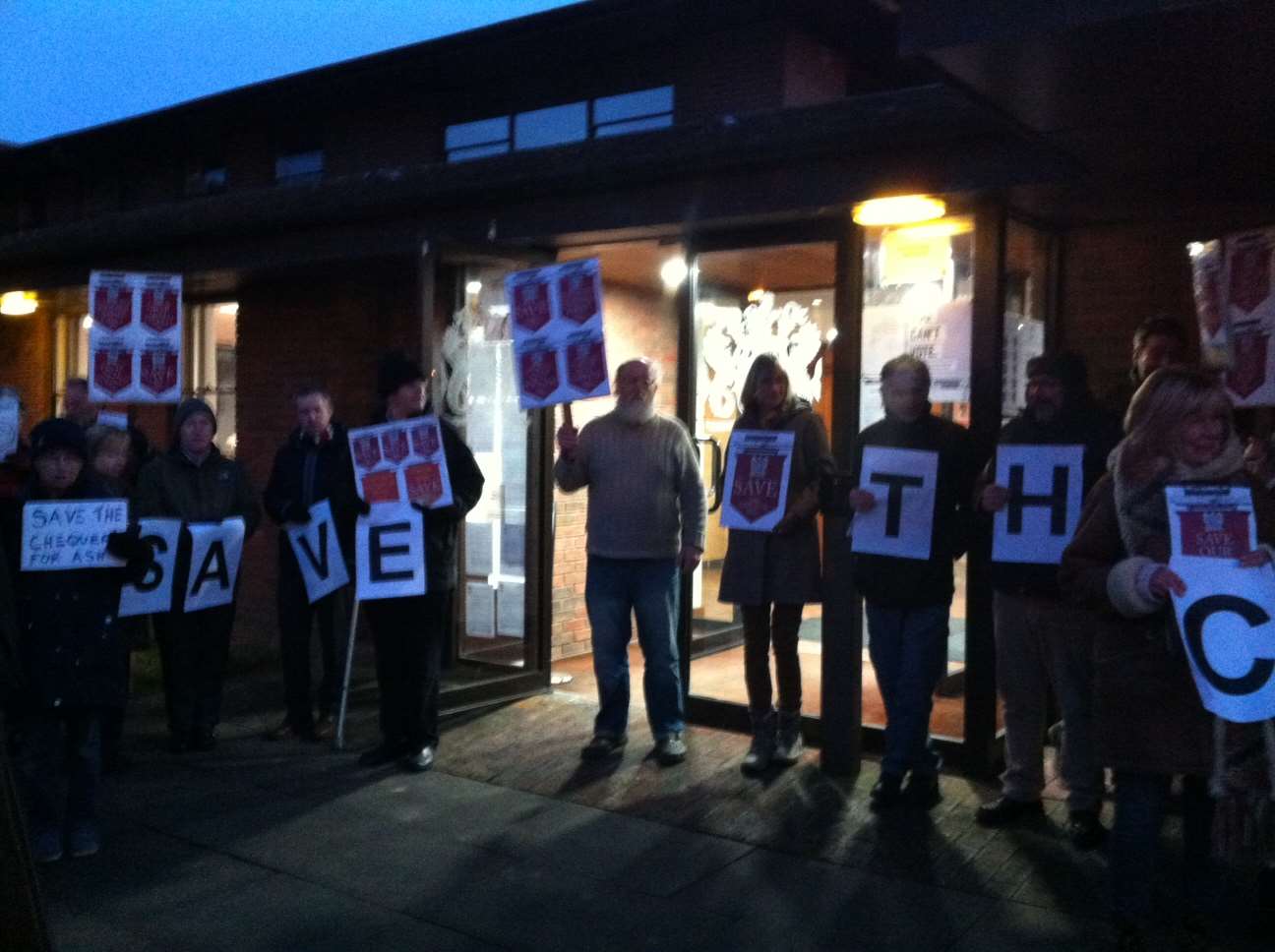 Save the Chequer Inn banners