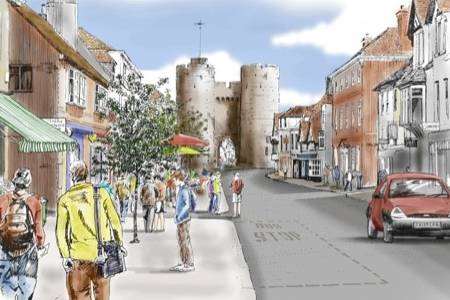 An artist's impression of how a pedestranised St Dunstan's might look