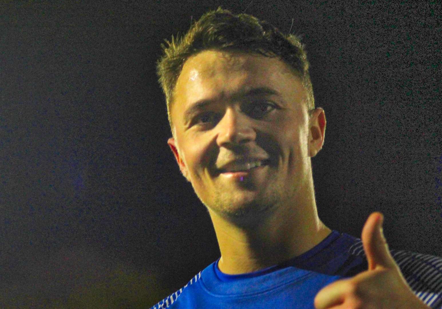 Herne Bay sponsors' player-of-the-match Rory Smith all smiles. Picture: Keith Davy