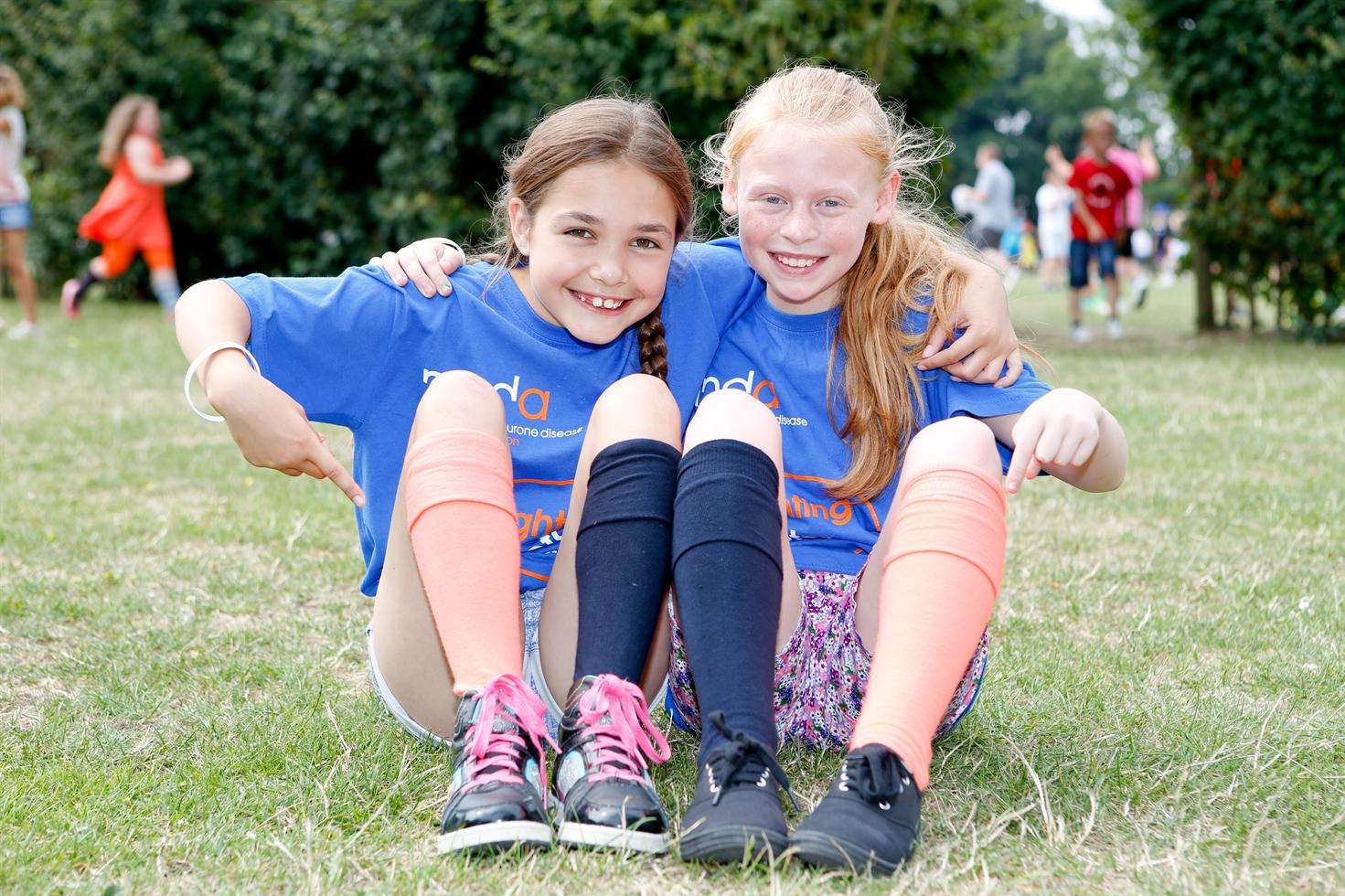 Jasmine Haynes and Gracie Honeysett organised an odd sock day at Halfway Houses Primary School