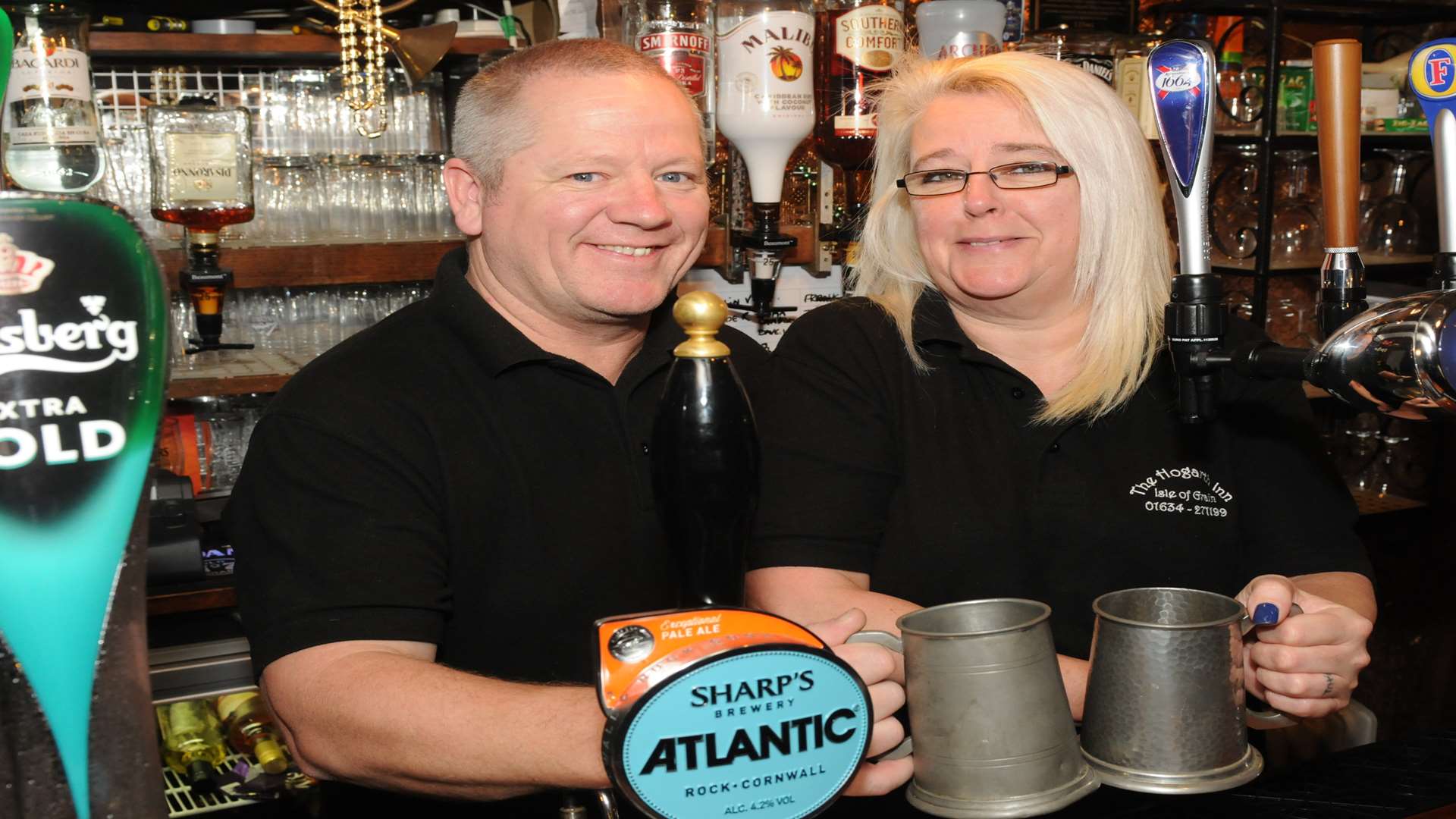 Debbie and Paul Ramsey at The Hogarth Inn on the Isle of Grain. Picture: Steve Crispe