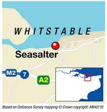 Seasalter, where a bin lorry driver died today
