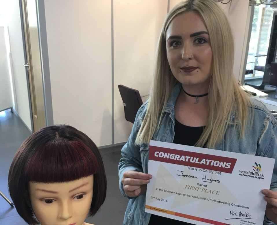 Sheppey College student Jessica Hughes recently came first at the WorldSkills UK Hairdressing Competition highlight the tremendous work being done at the college (3447116)