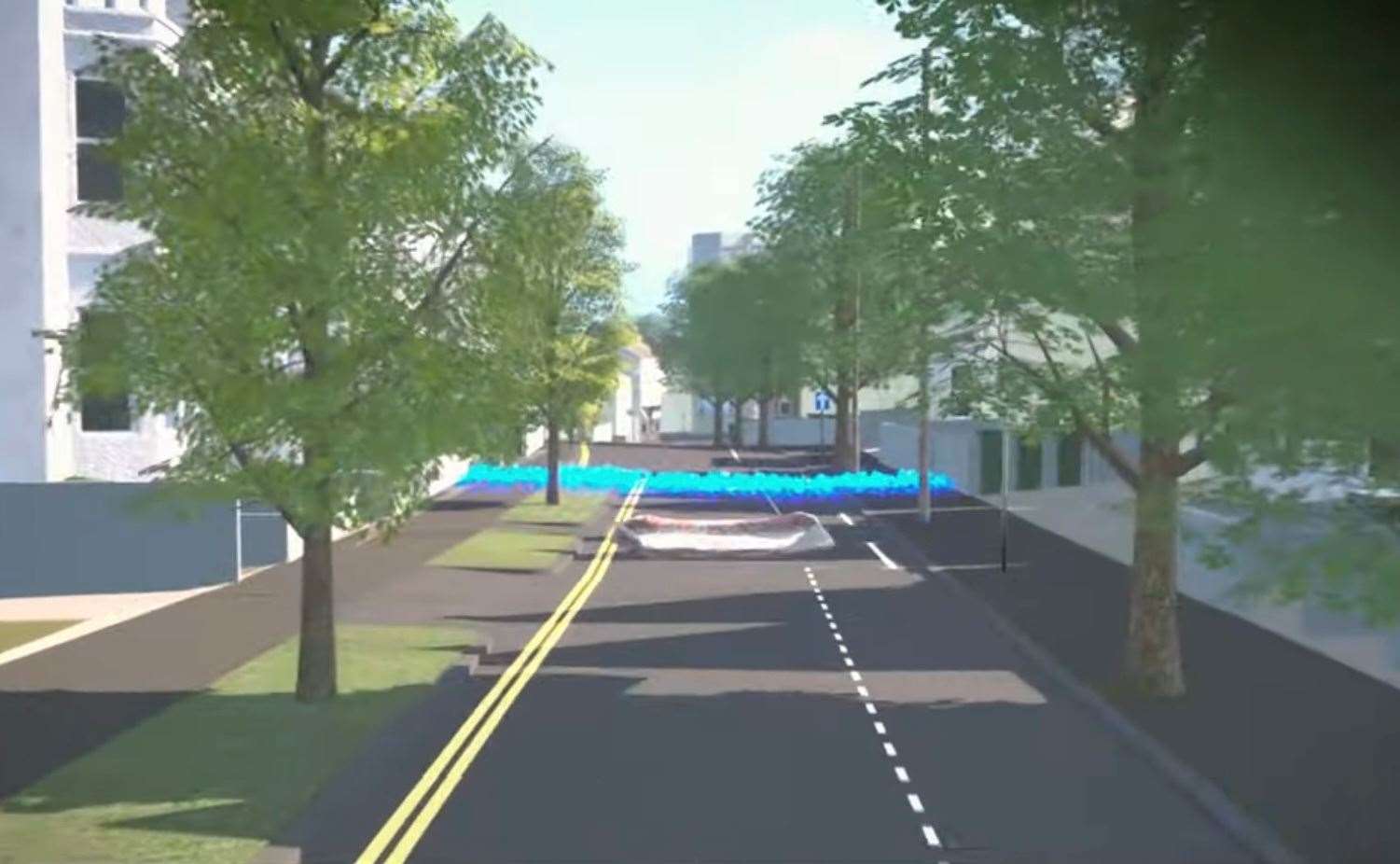 A host of trees and plants are shown being planted along the roadside in Cheriton Gardens in the virtual reality video. Picture: FHDC