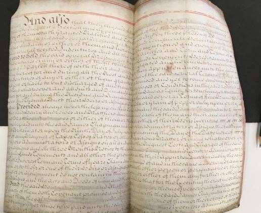 The original copy of the Queenborough charter dates back to 1369. Picture: Des Cross/ Kent Archives