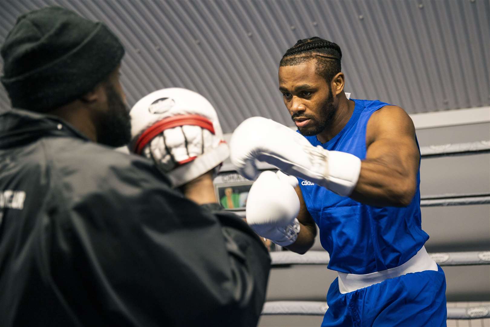 Gravesend boxer Cheavon Clarke trains at the Gravesham Amateur Boxing Club. At the 2014 Commonwealth Games he became pals with Usain Bolt over games of Call of Duty. Picture: James Robinson