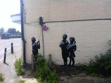 Mystery 'Banksy' style painting in High Halden