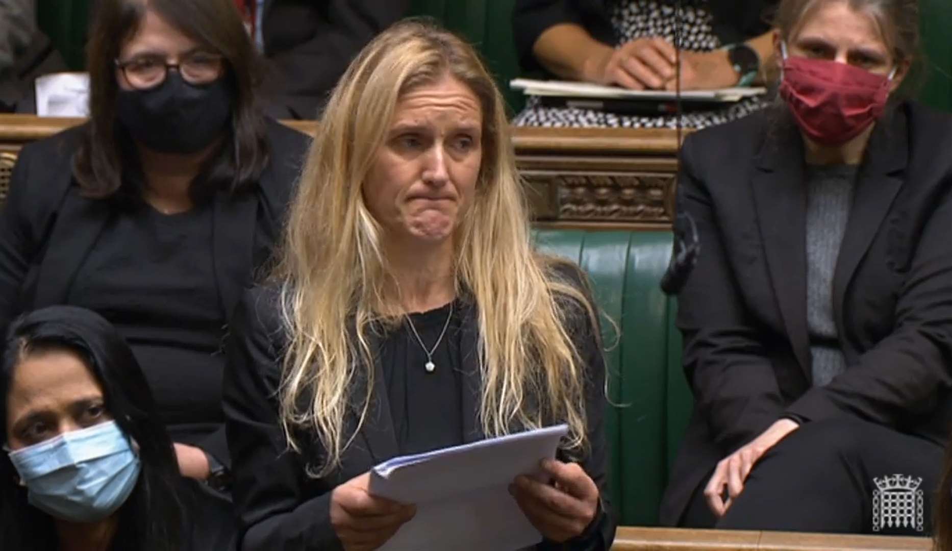 Labour Party MP Kim Leadbeater, the sister of Jo Cox, speaks in the House of Commons as MPs gather to pay tribute to Sir David Amess (House of Commons/PA)