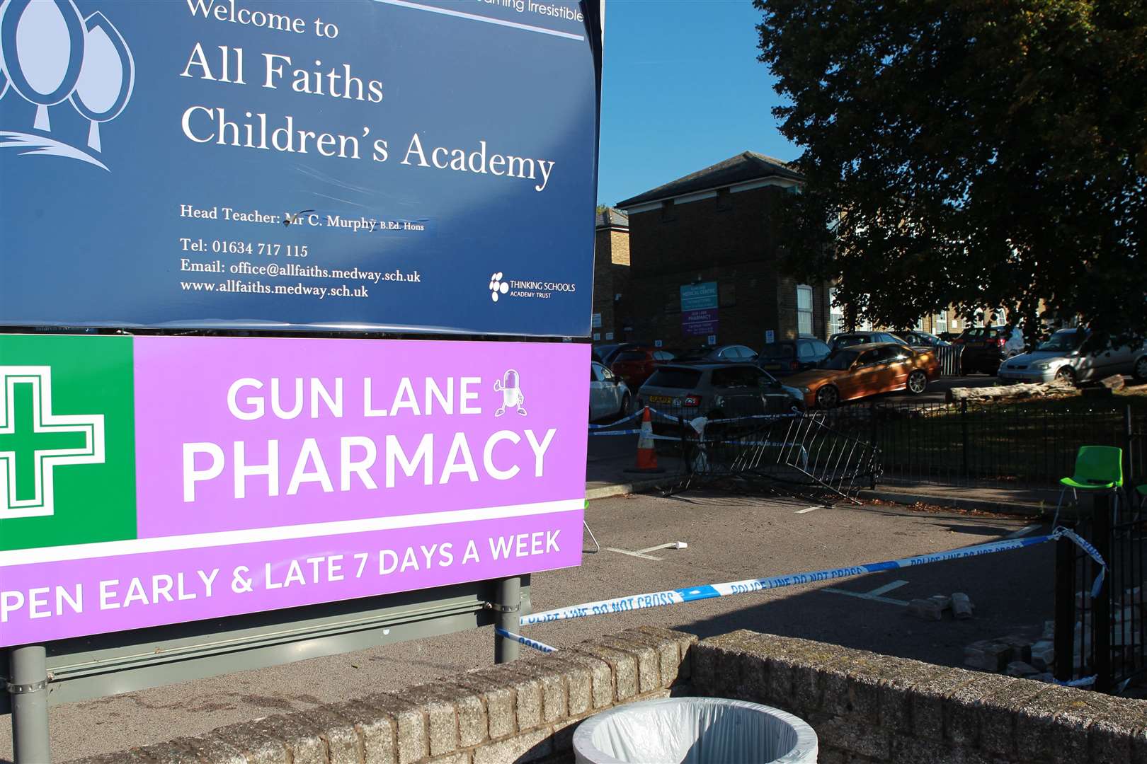 The scene of an accident where the air ambulance was called to Gun Lane Pharmacy. Picture by: John Westhrop. (4400600)
