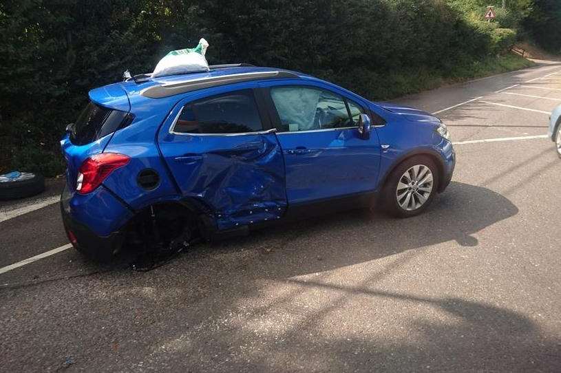 This car was damaged in the crash. Credit: Jon Parker