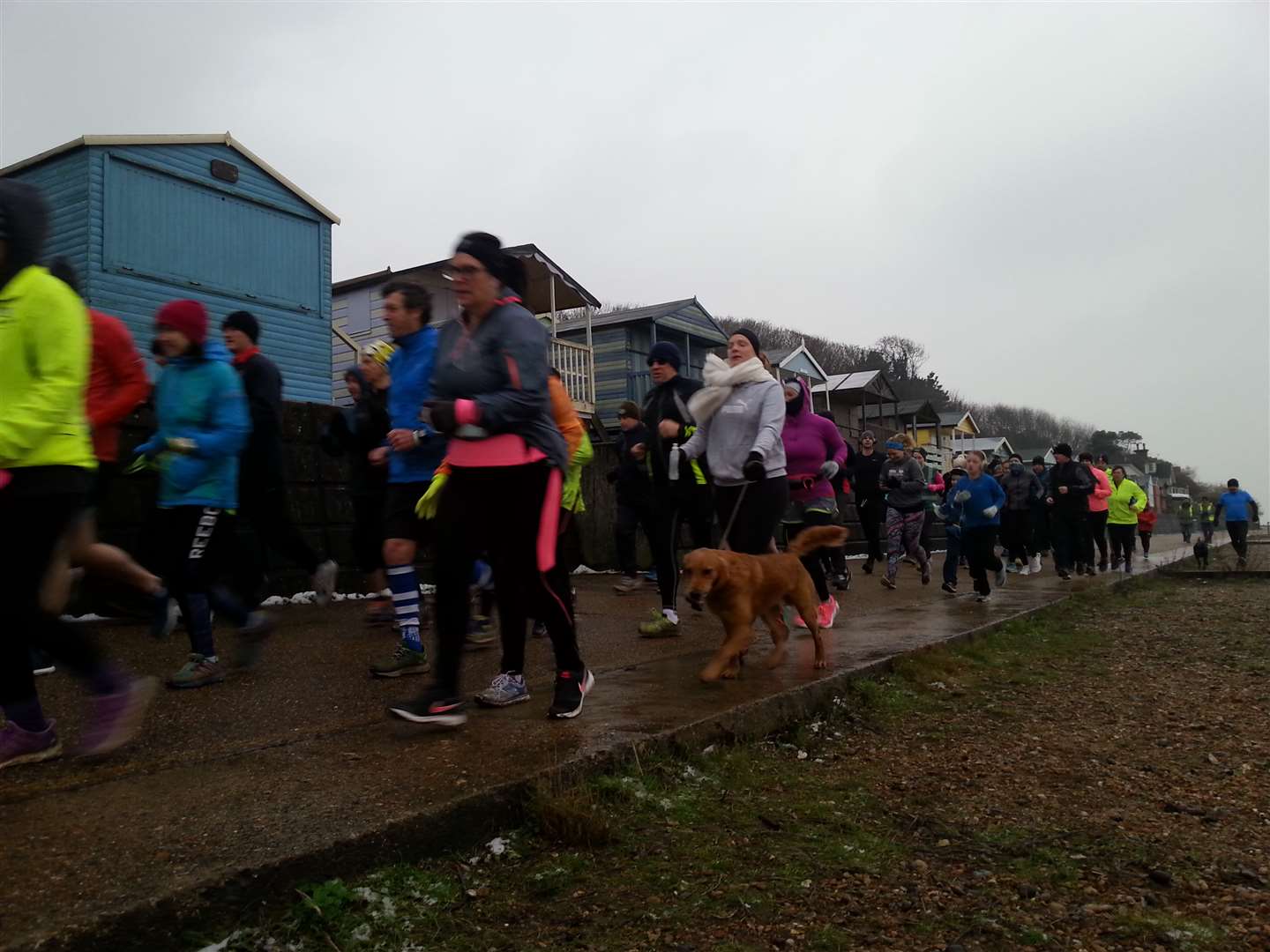 Whitstable parkrunners brave freezing conditions on Tankerton seafront