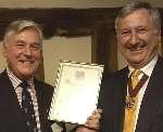 Edwin Boorman, left, receives his special award