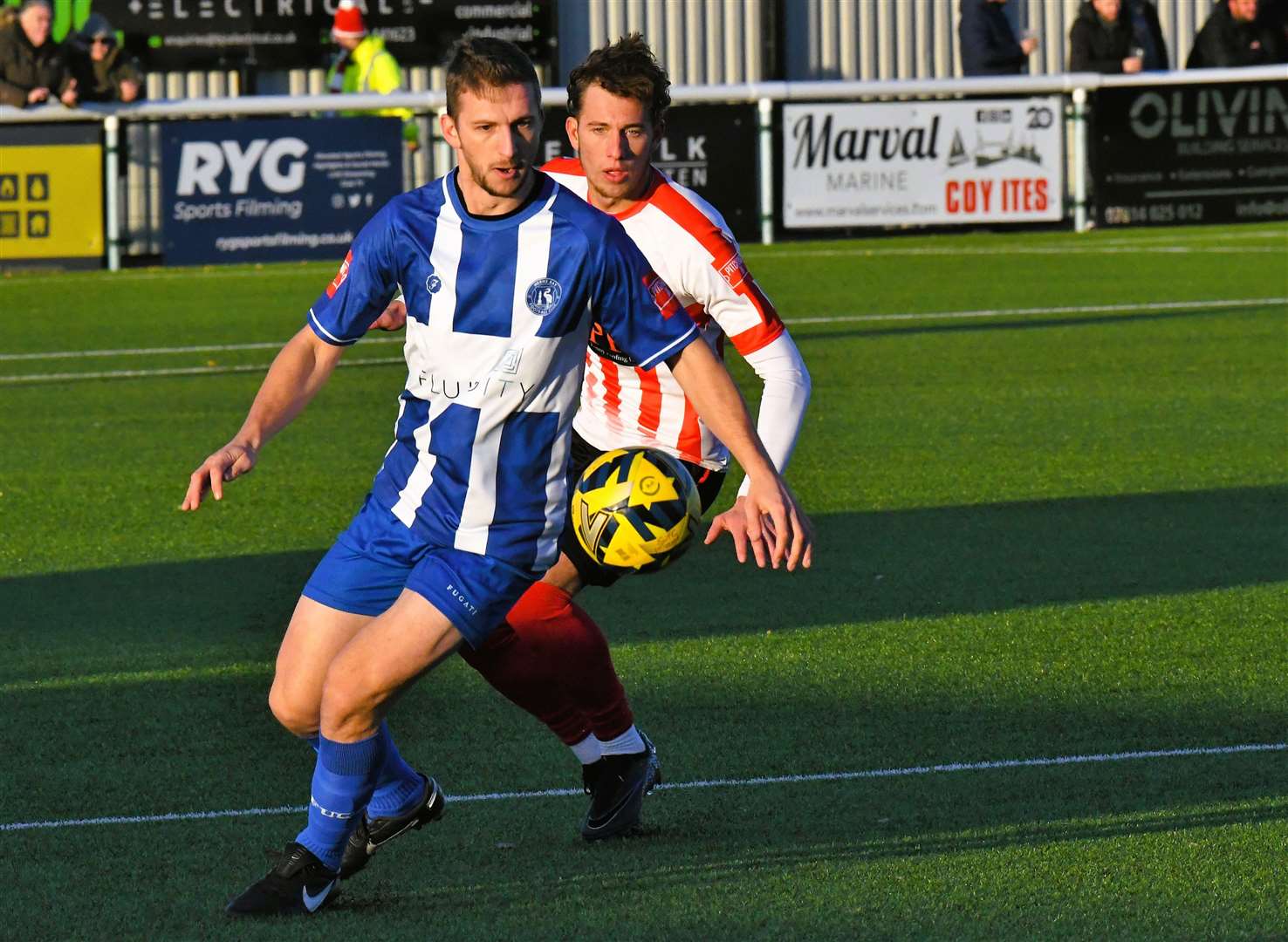 Herne Bay frontman Kane Rowland – was among the scorers in their 4-3 weekend win against Horndean. Picture: Marc Richards