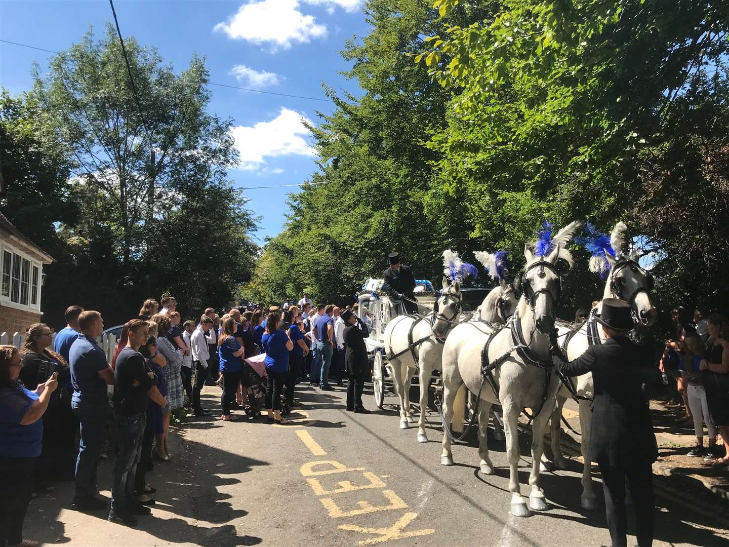 The procession arrives at St Paul's Church in Swanley Village