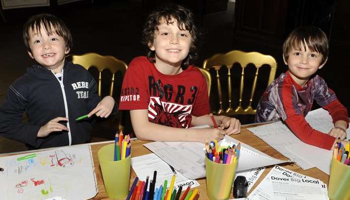 Maxwell Davis aged six, nine-year-old Charlie Davis and Jackson Davis aged six, at the BigLocal Big Conversation event.