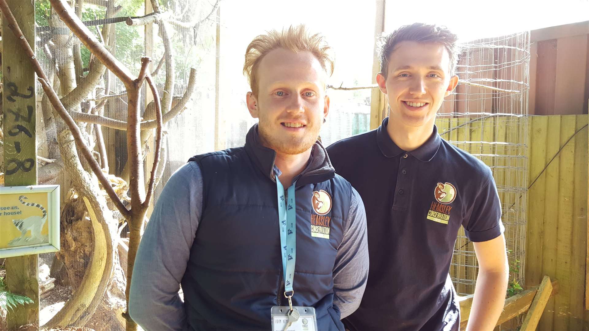 Zoo director Adam Hemsley, left, and operations manager Henry Weedon