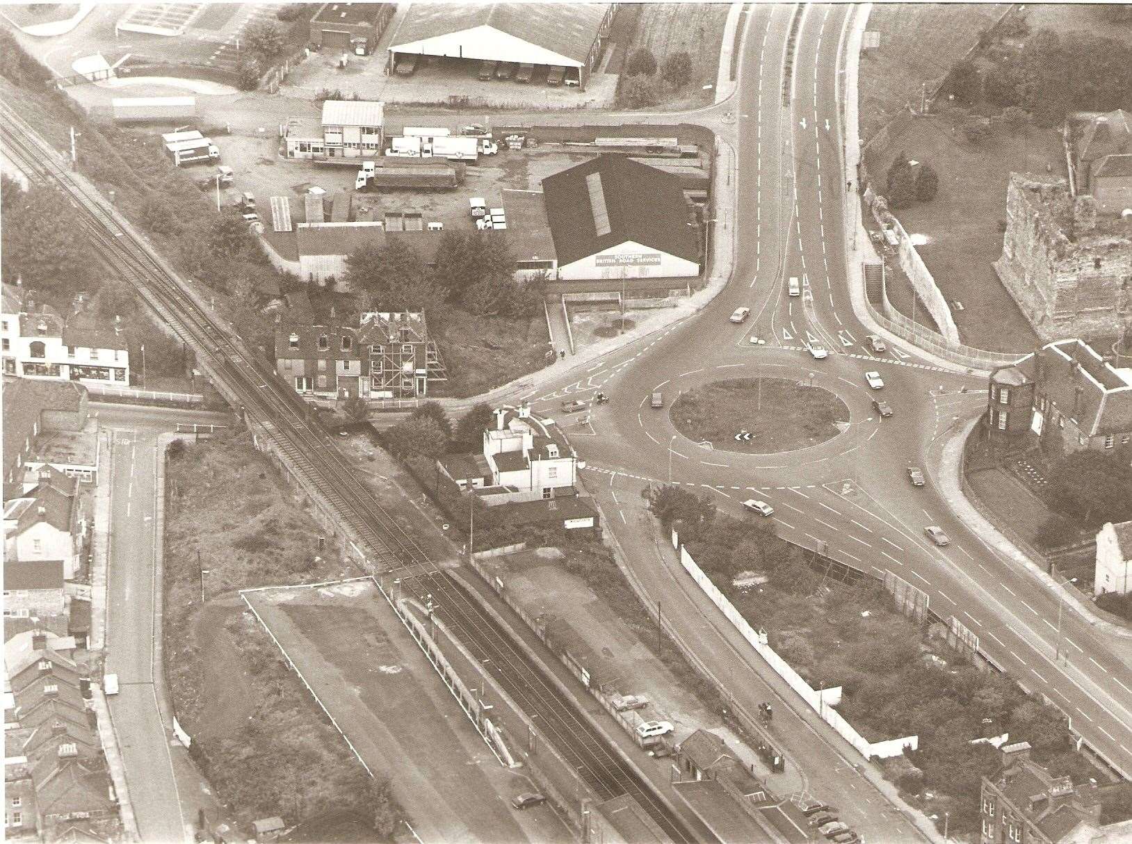 Wincheap Roundabout pictured in October 1980. You can compare the scene to how it looks today with the photo below. Picture: Paul Crampton