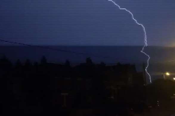 Susannah captured this spectacular lightning strike - just before she was a victim herself!