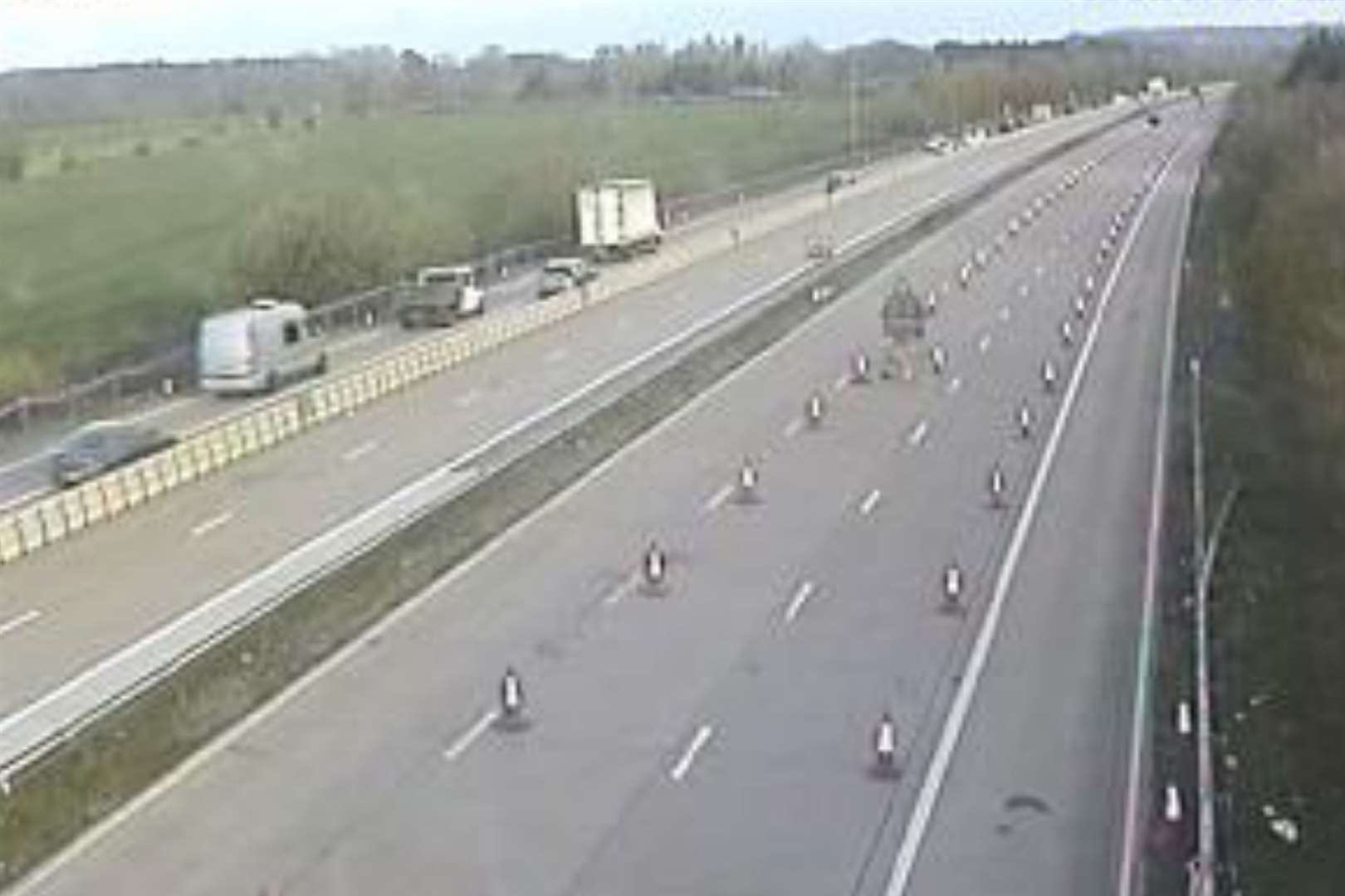 Traffic cameras from this morning show no queuing lorries between Maidstone and Ashford