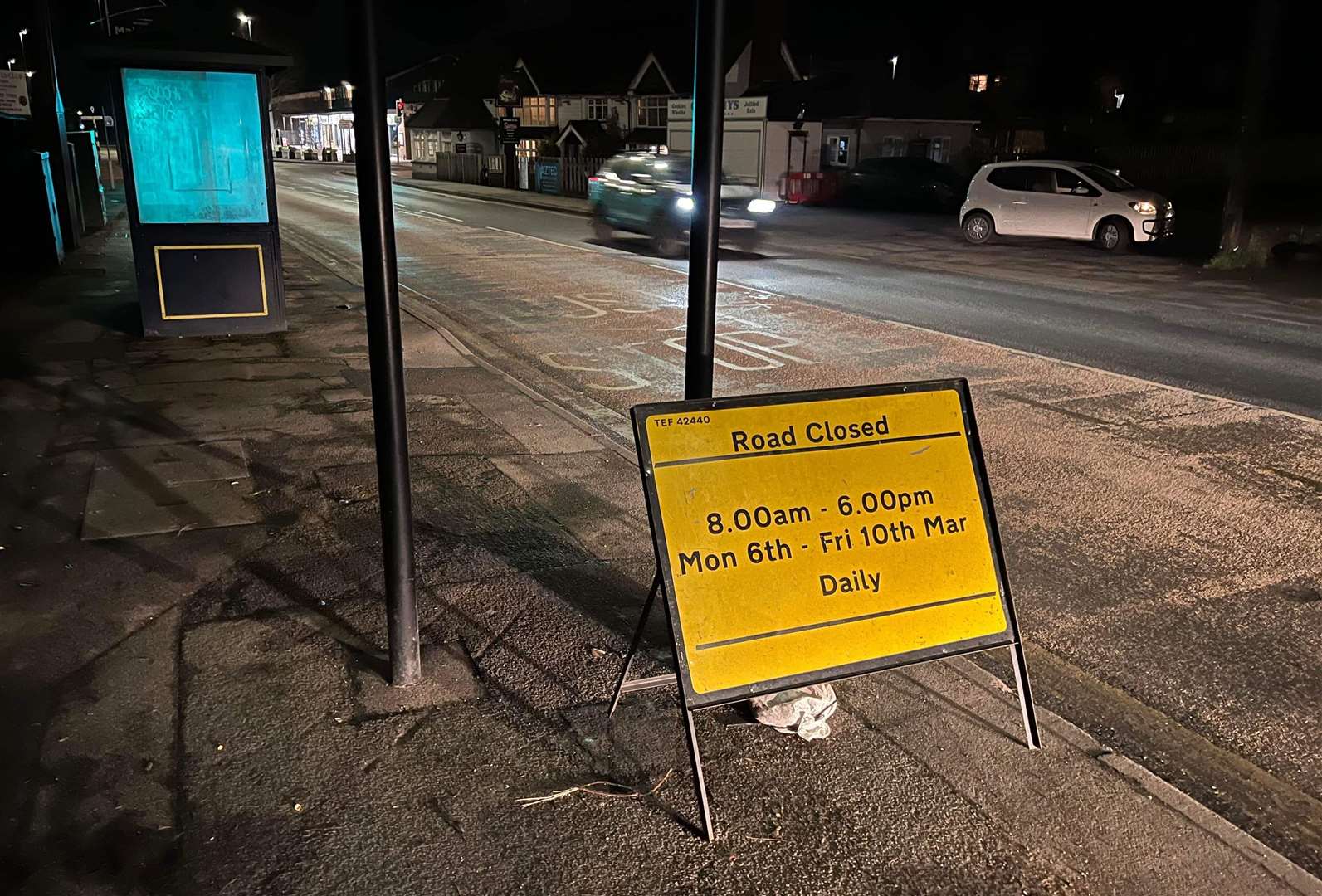 Multiple signs appeared along Loose Road last week saying it would be closed for five days. Picture: Brian Clark