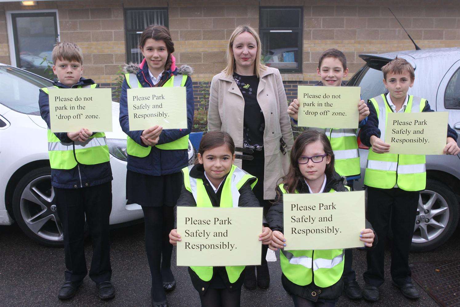 Miss Thomas with some of her parking wardens
