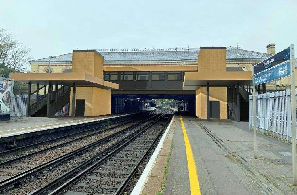 An artist's impression of how the upgraded Chatham station will look. Image from Network Rail