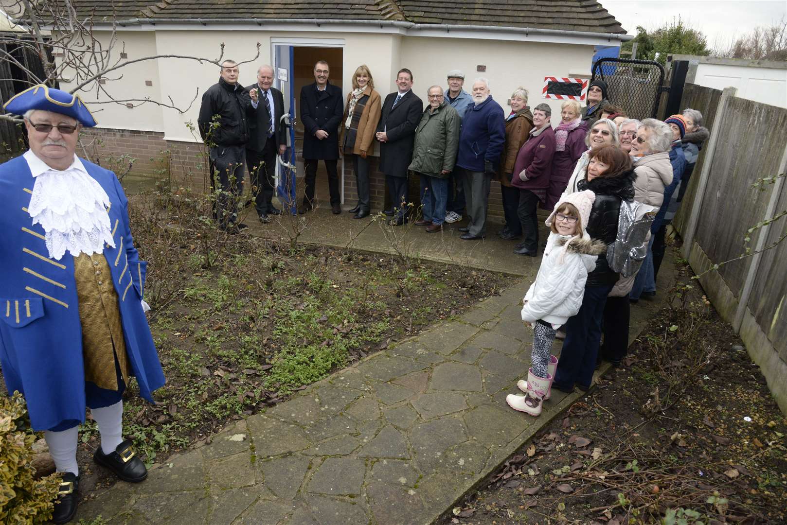Campaigners at the reopening of the public toilets in Beltinge in 2017