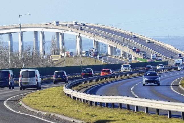 The accident happened on the Sittingbourne side of the Sheppey Crossing