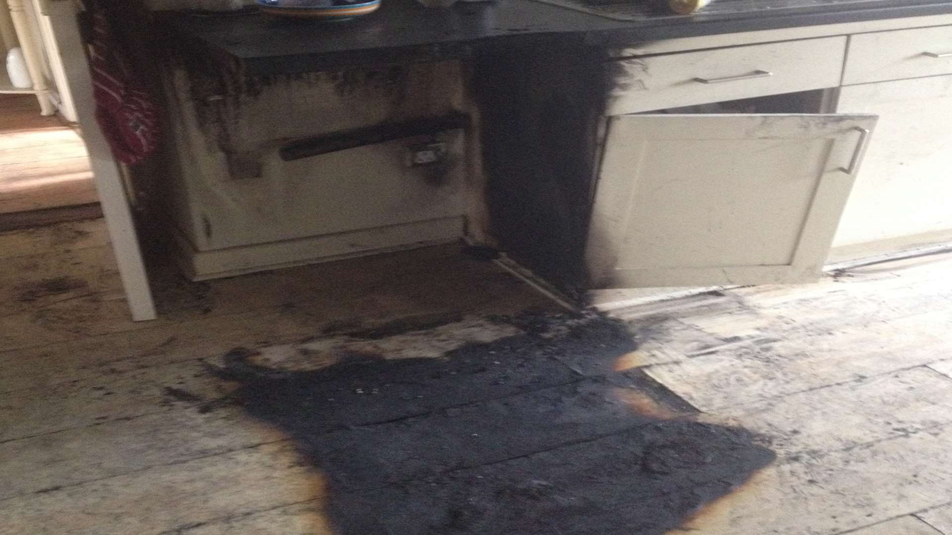 The scene of the dishwasher fire in Franklin Drive