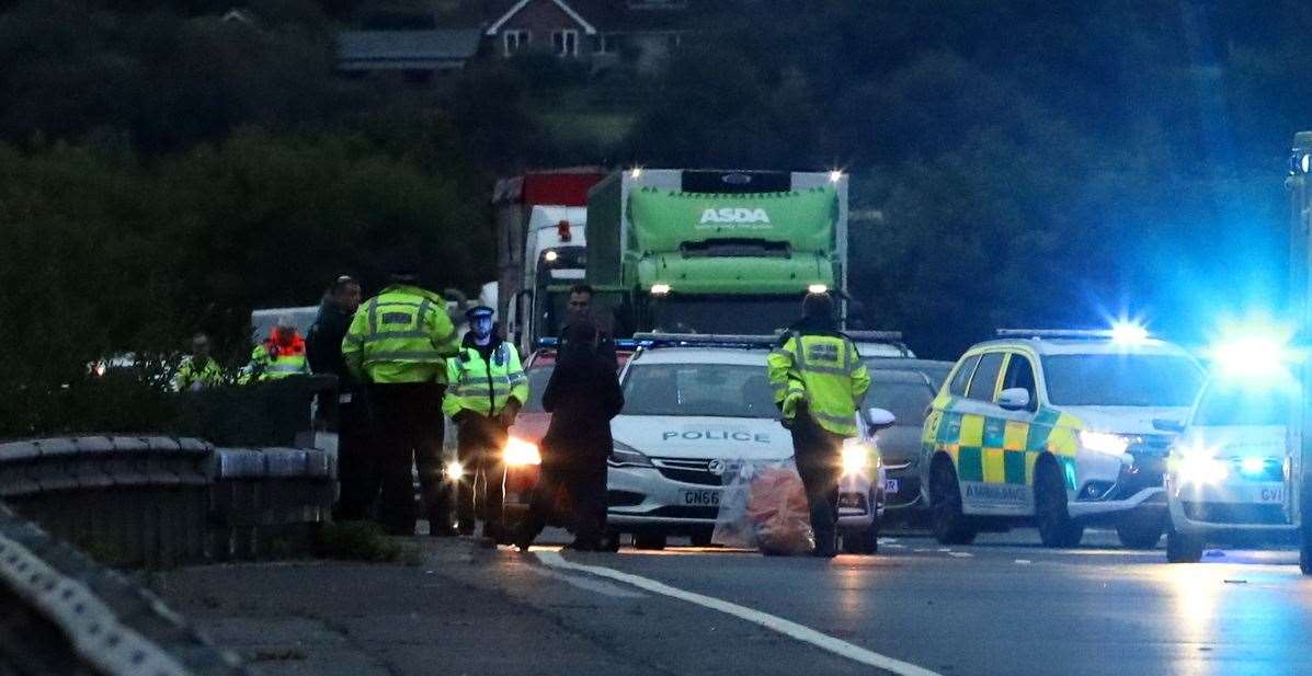Emergency services were called to the scene on the A21 at around 2.30am. Picture: UKNIP