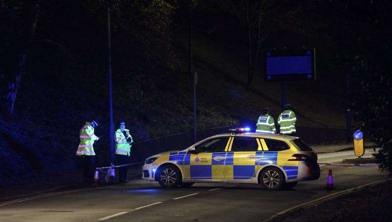 A woman has died after being hit by a car on the A2070 Kennington Road, Ashford. Picture: UKNIP