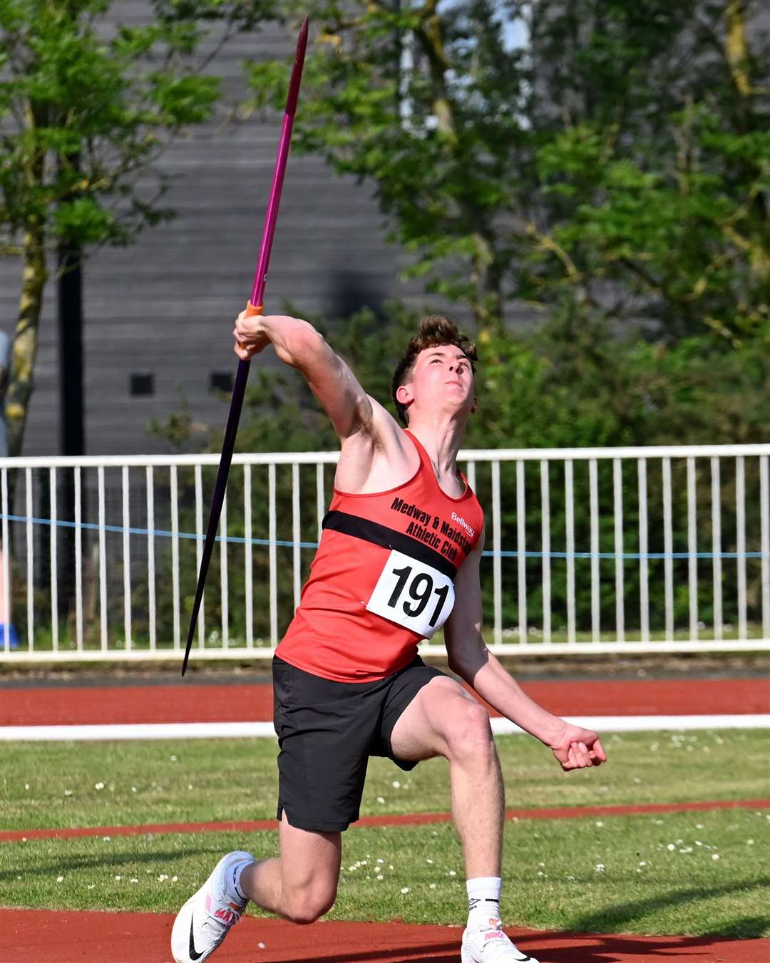 Third spot for Harry Wickers (Medway & Maidstone AC) in the Under-17 Men’s javelin final. Picture: Simon Hildrew