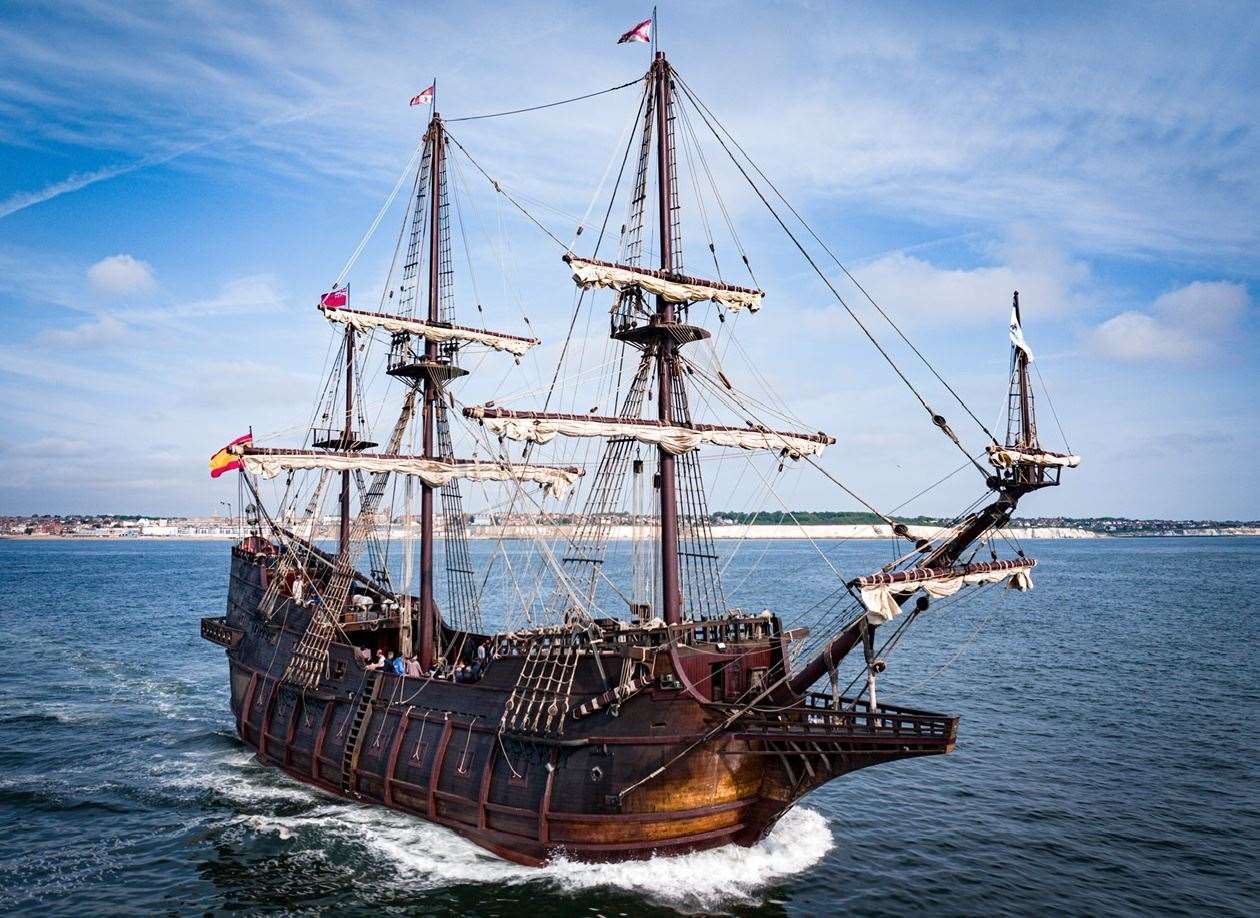 The vessel is a replica of a 17th century Spanish galleon. Picture: Alex Wilder
