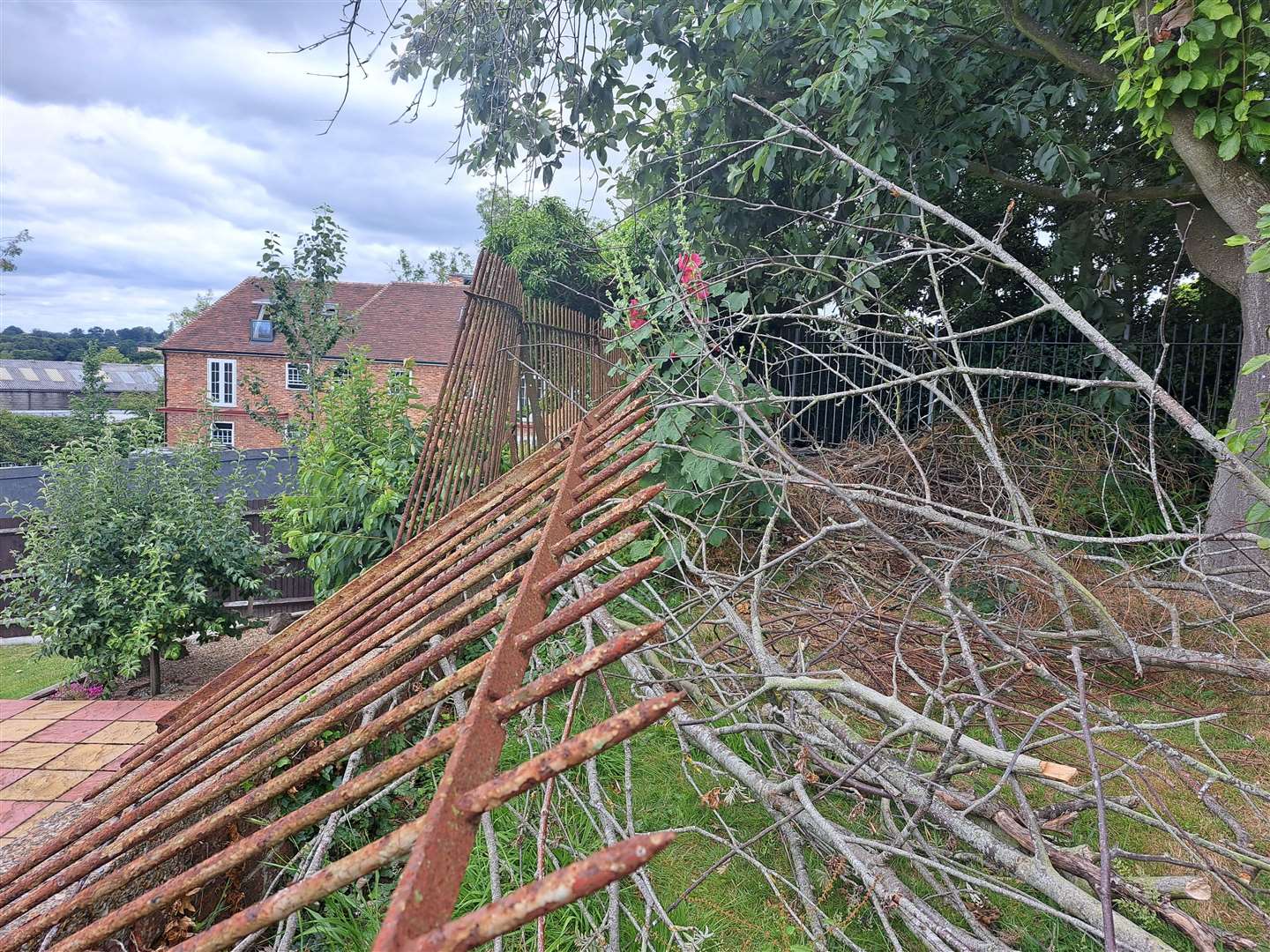 Fencing was damaged as Storm Eunice hit in February