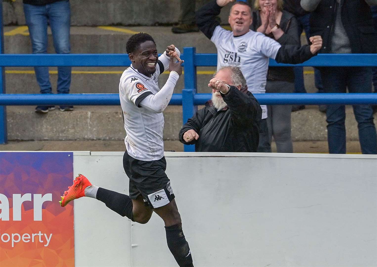 Dover Athletic's Luke Wanadio celebrates during their 3-0 win over Slough Town. Picture: Stuart Brock