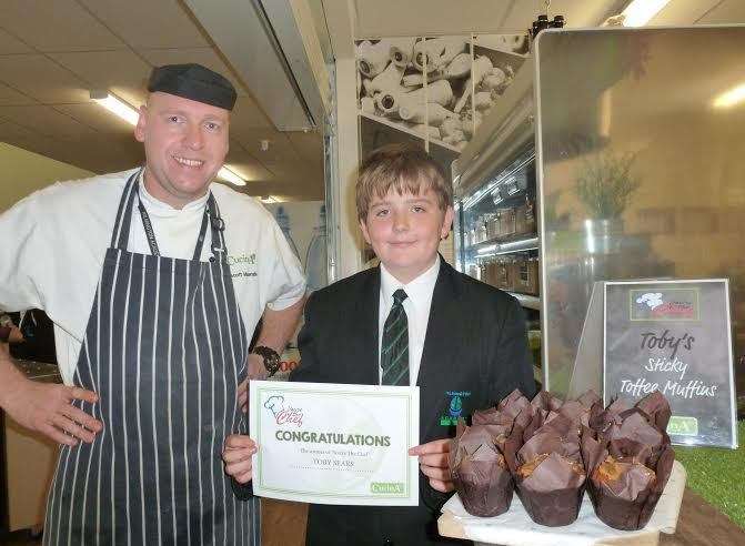 Head chef Scott McKenzie who chose Toby Sears the winner with his recipe for a sticky toffee muffin