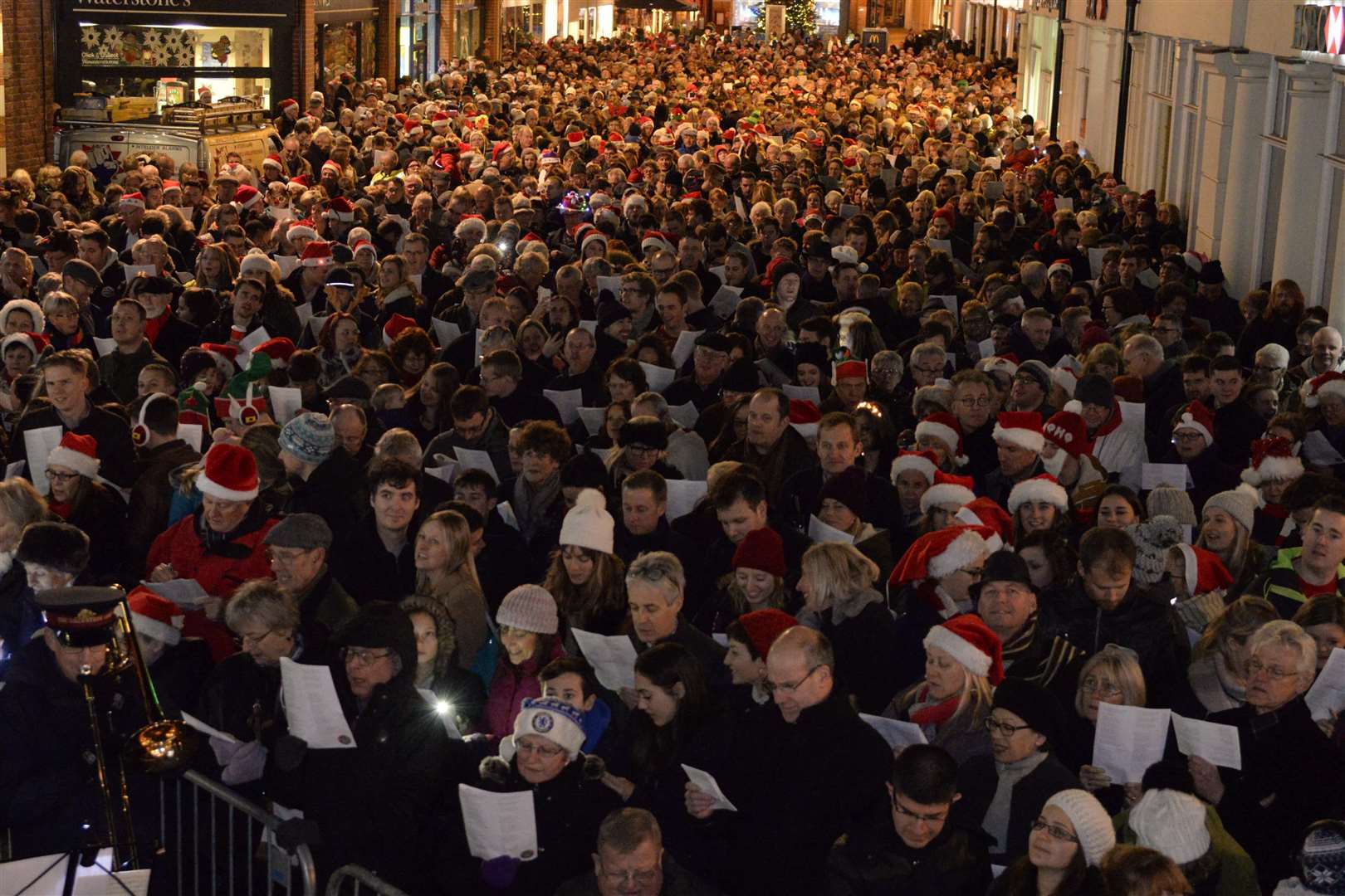 Rose Square previously packed in Canterbury city centre for the carol singing concert. Picture: Chris Davey