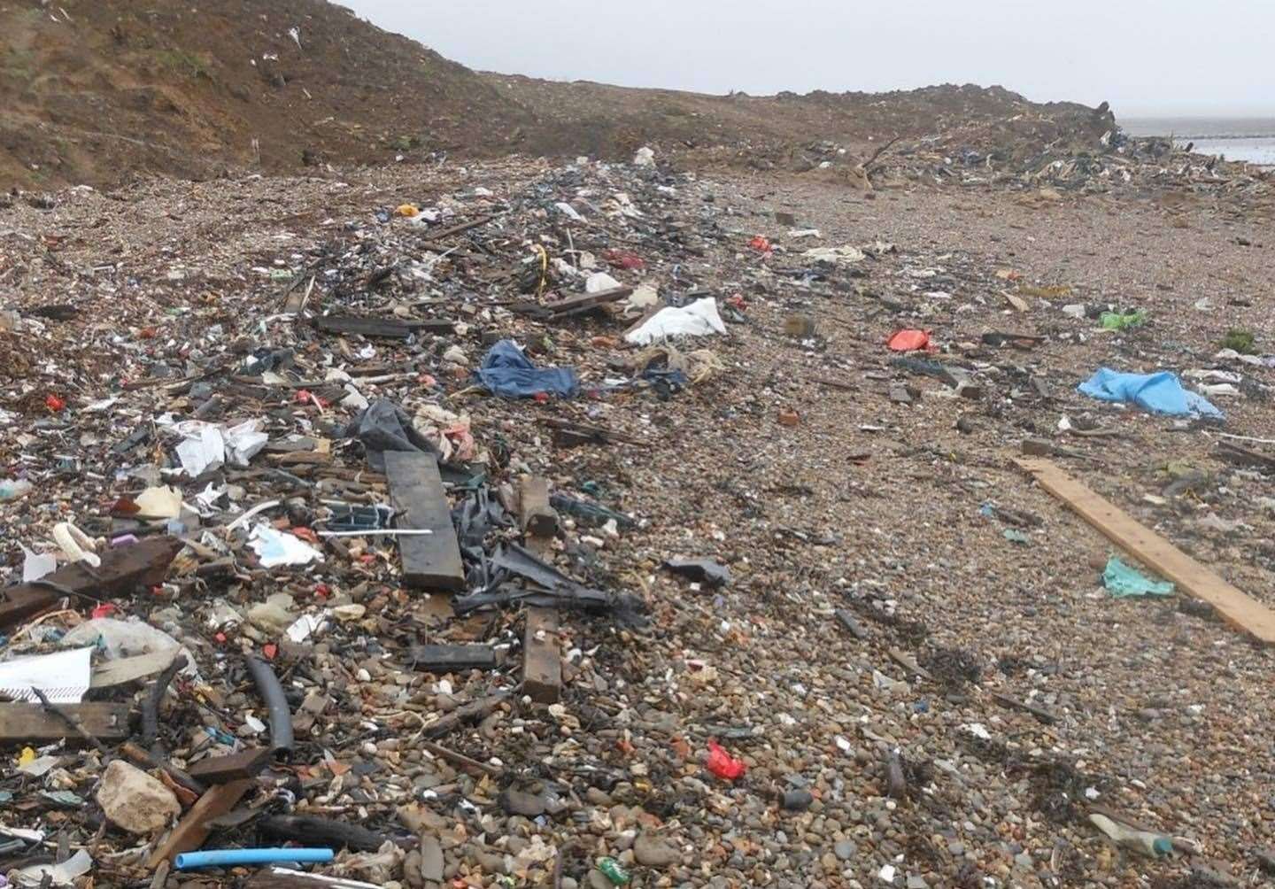 Rubbish on the beach by Eastchurch Gap. Picture: PCC