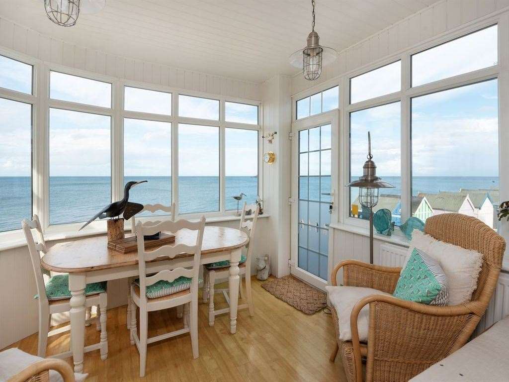 Panorama windows reveal the stunning ocean view from this Herne Bay home. Photo: Zoopla