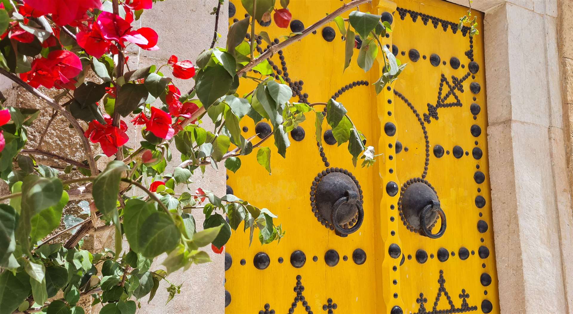 Pretty doorways are a familiar sight in Tunis Medina