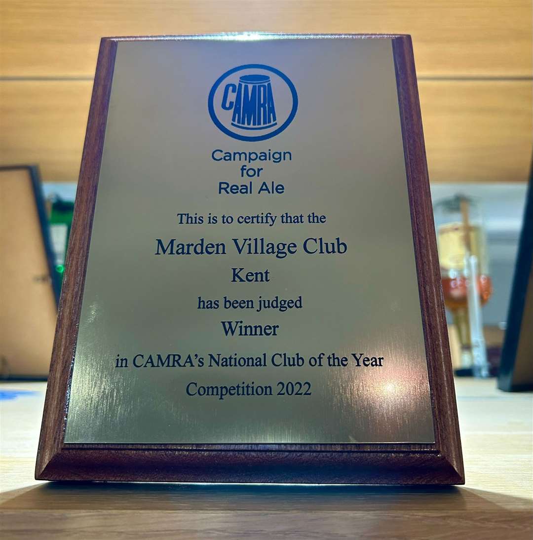 Marden Village Club has been crowned the winner of the CAMRA National Club of the Year 2022