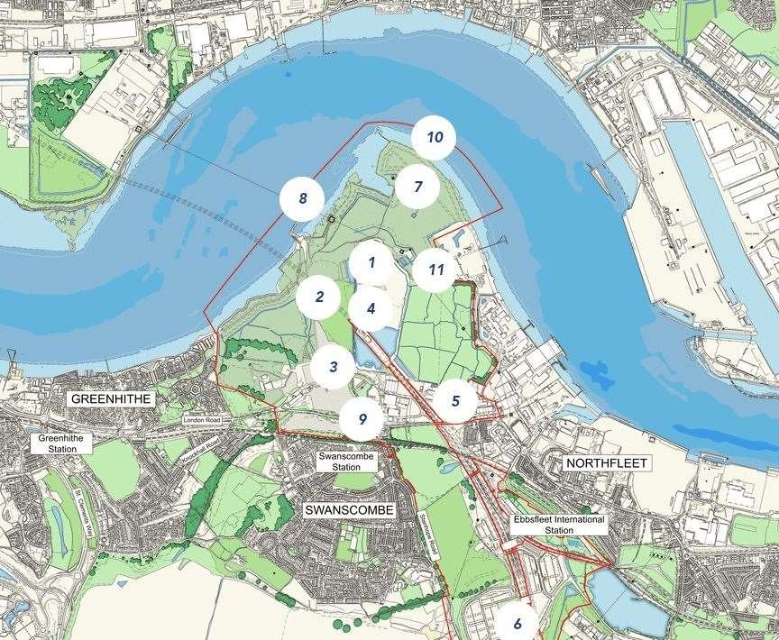 A site plan of the proposed London Resort