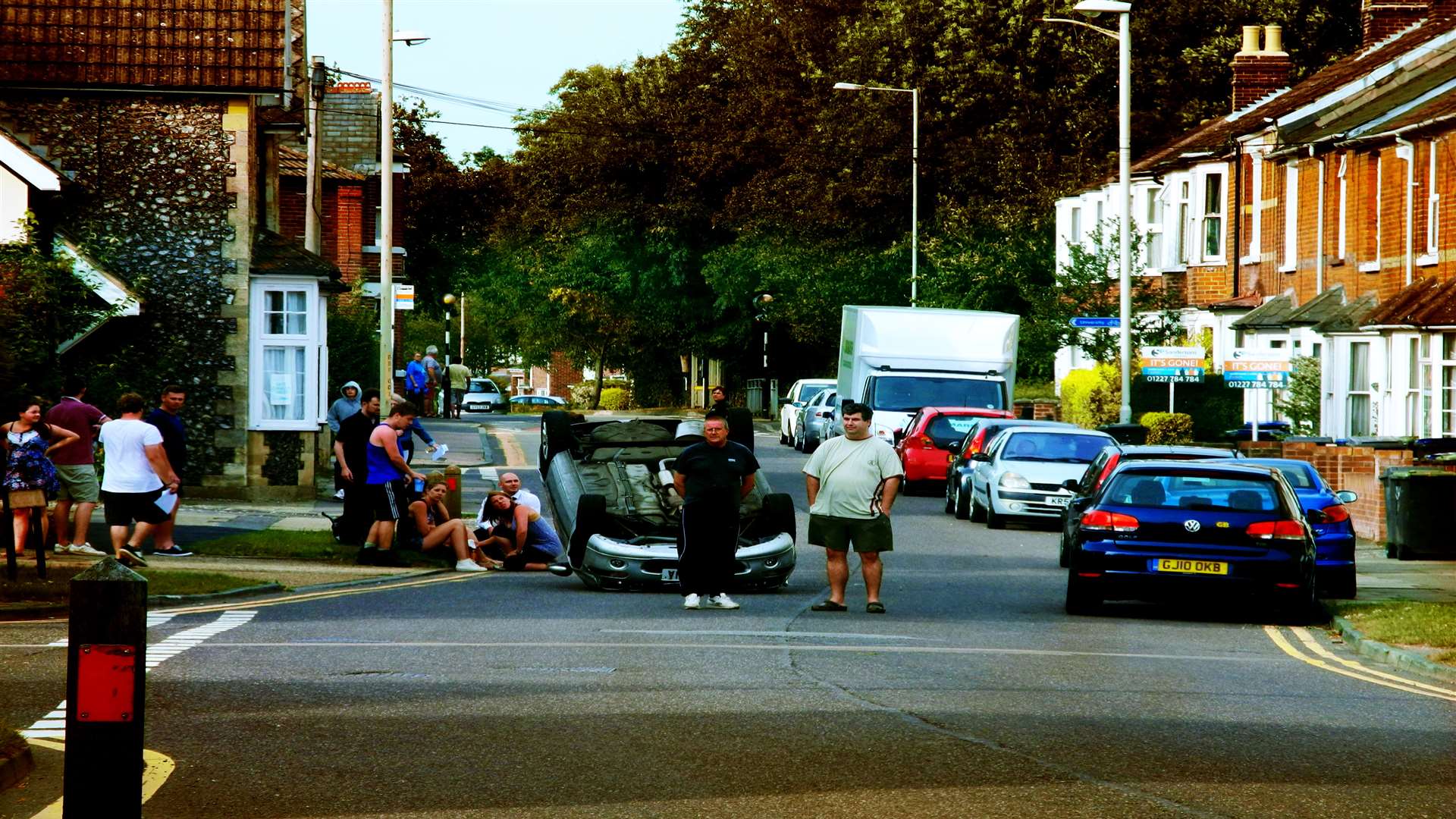 The scene of the accident in Beaconsfield Road, Canterbury, photographed by Canterbury Ghost Tour operator John Hippisley