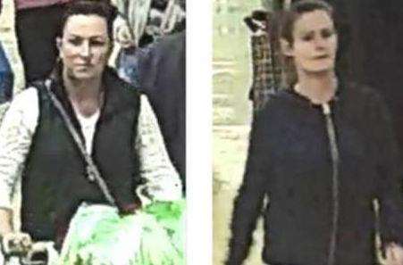 Police would like to speak to these two women after they apparently failed to pay for a trolley of goods. Picture: Kent Police