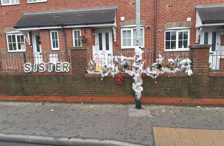 creditcaption textTributes for Lily Lockwood at the spot where she died in Watling Street, Dartford
