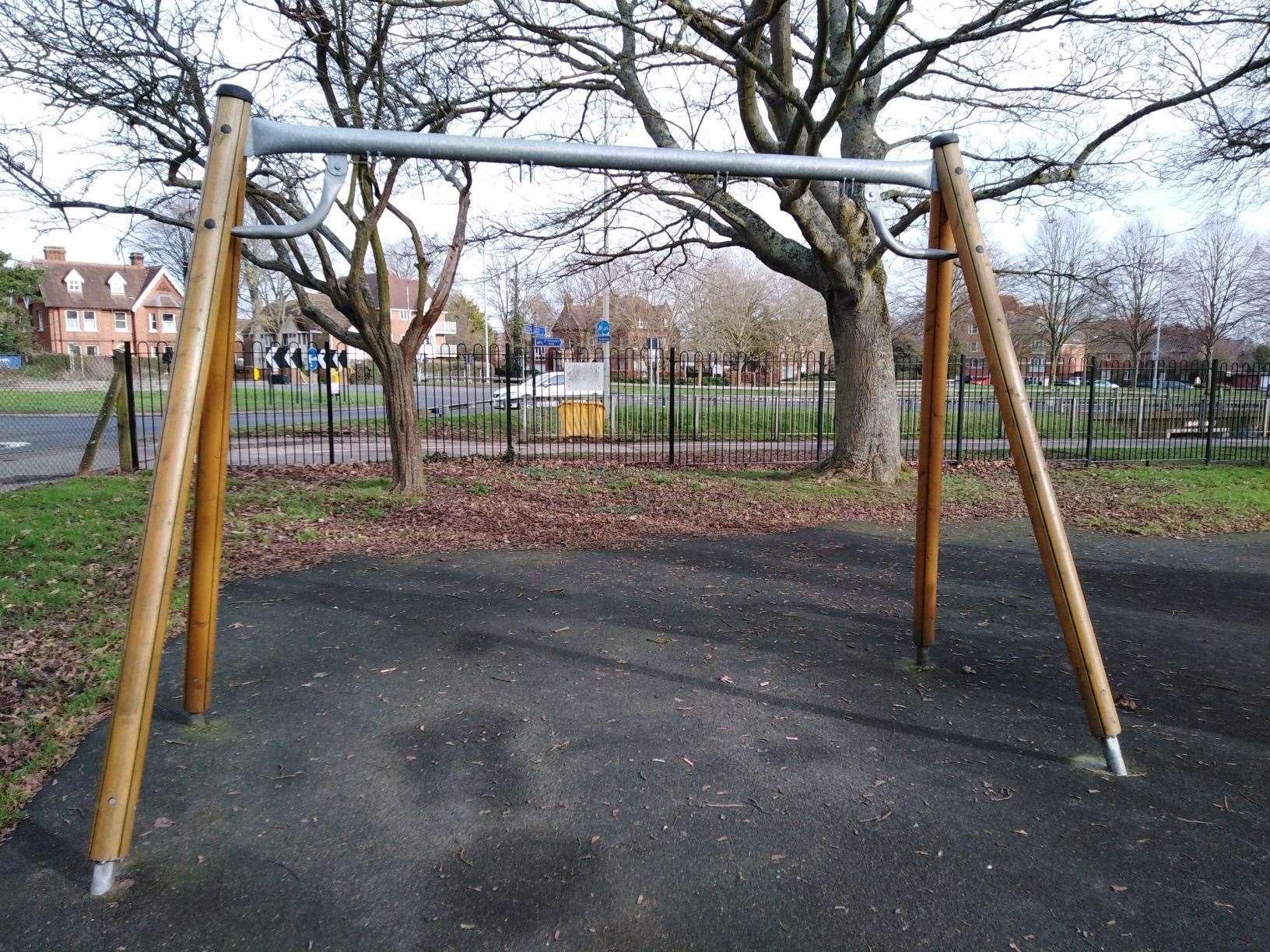 Missing swings in the Victoria recreation ground