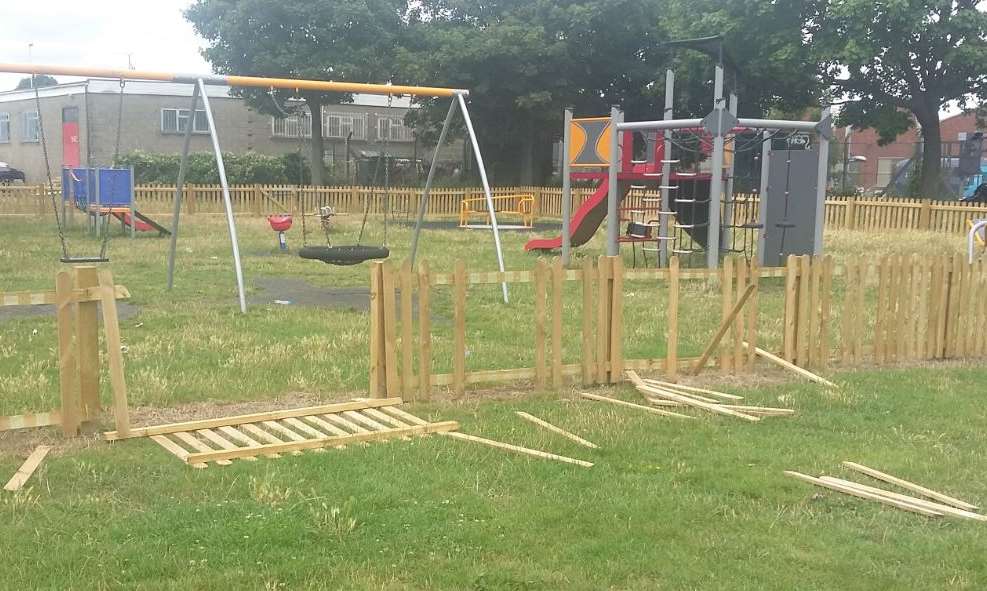 The damage at Warre Rec, Ramsgate last summer. Pic: Thanet District Council