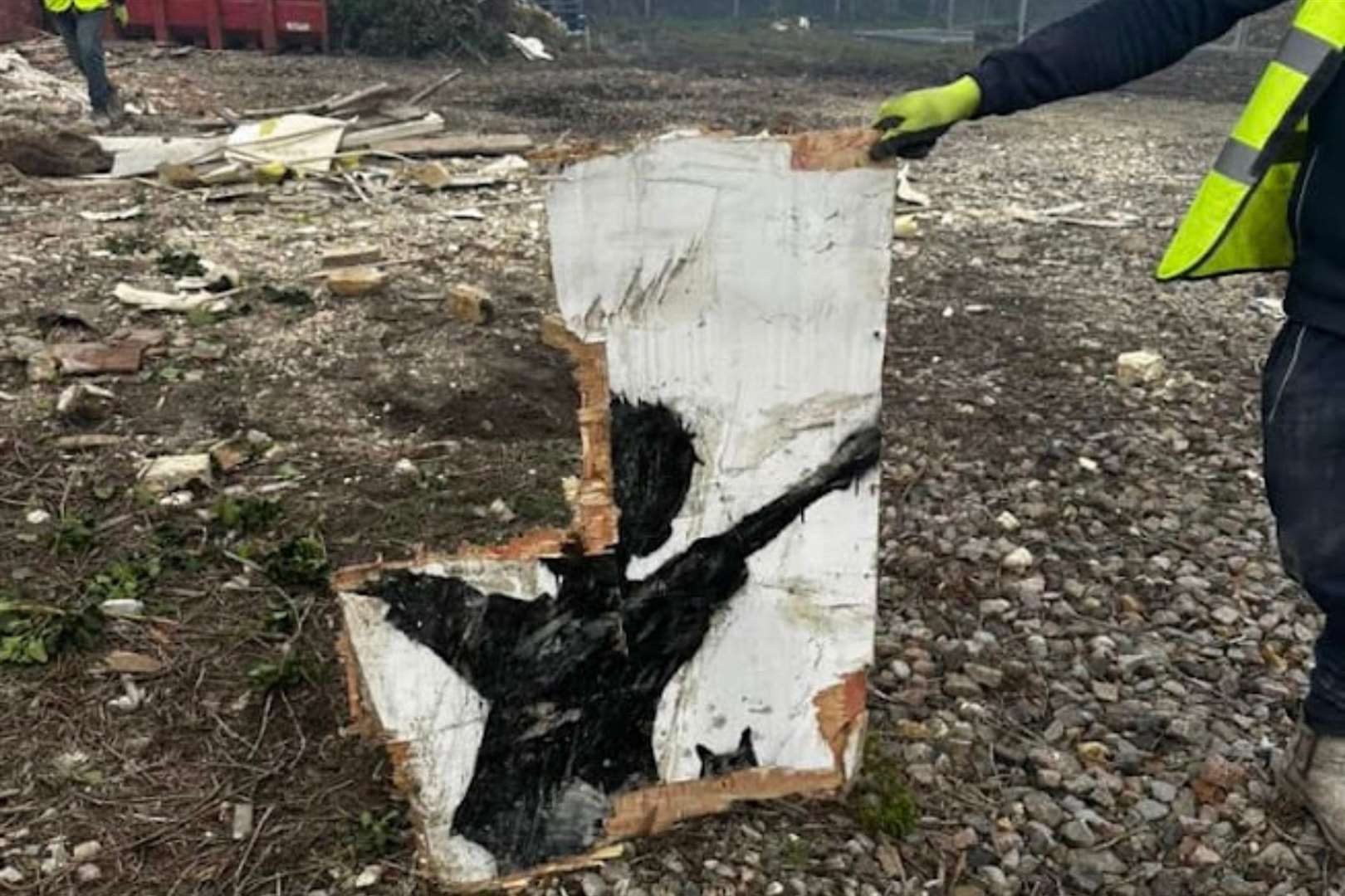 Builders have found a large part of the Banksy artwork in Herne Bay. Picture: Adam Brooks